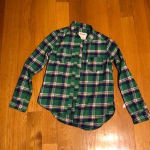 Abercrombie kids green flannel